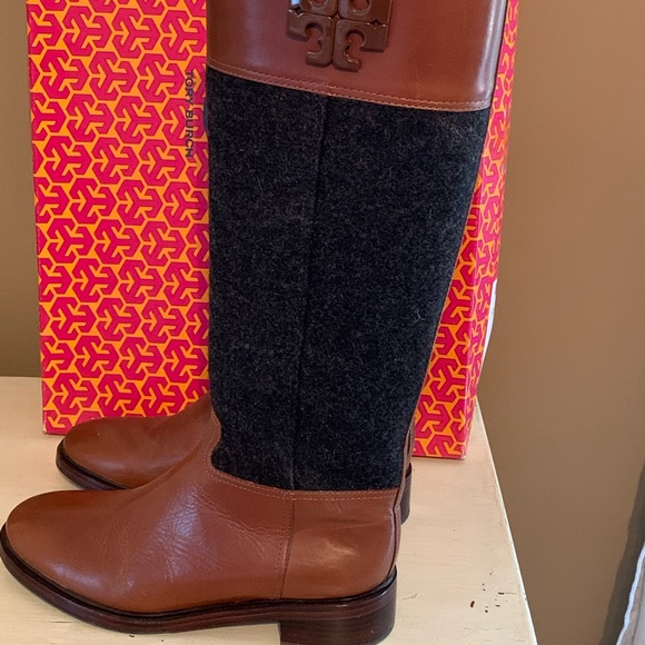 Tory Burch Brown and Gray Over the Knee Boots - Picture 3 of 7